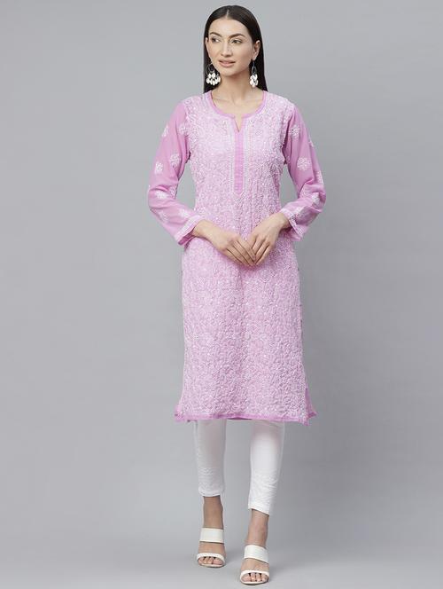 chikankari kurta pant set - 17430486 - Very Small Image - 1