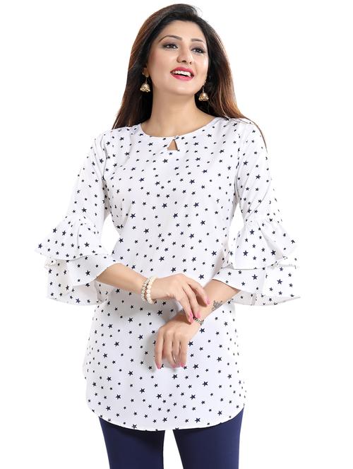 white printed a-line kurti - 17430739 - Very Small Image - 1