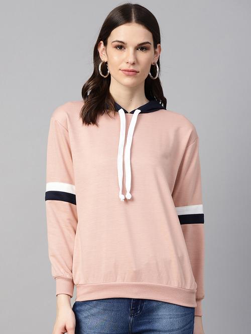 hooded neck contrast detail sweatshirt - 17431601 - Very Small Image - 1