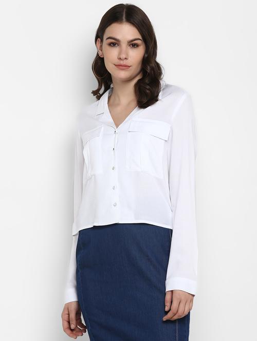 long sleeved crop shirt - 17431660 - Very Small Image - 1