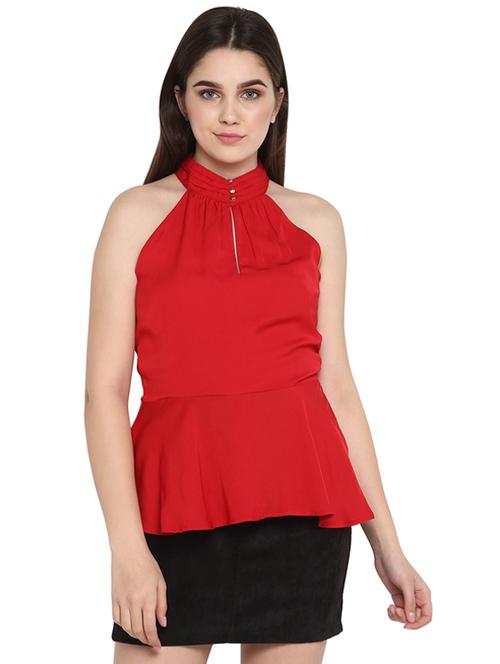 halter neck solid top - 17431681 - Very Small Image - 1