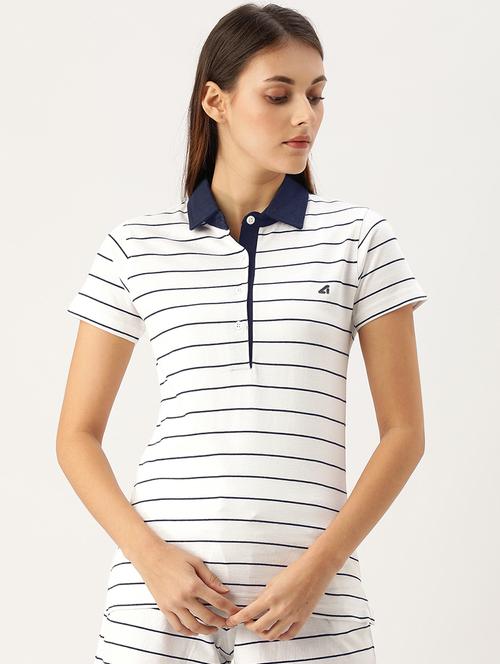 shirt collar striped tee - 17431796 - Very Small Image - 1