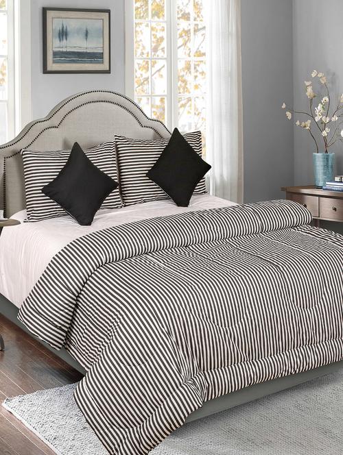 cotton king size 5 pc reversible comforter set - 17432483 - Very Small Image - 1