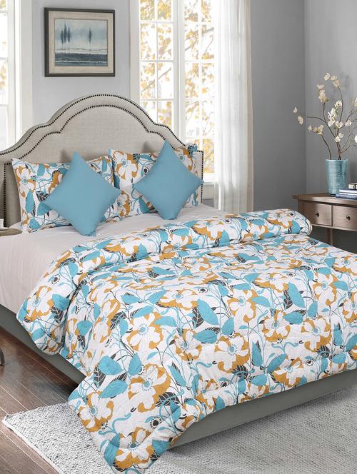 cotton king size 5 pc reversible comforter set - 17432486 - Very Small Image - 1