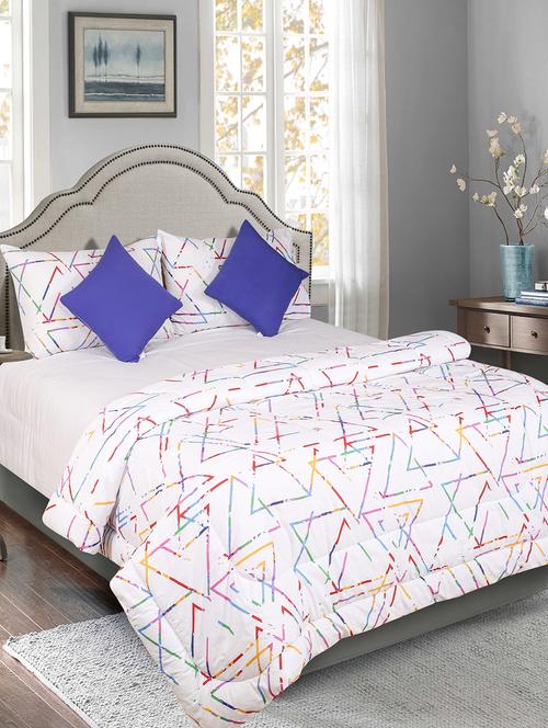 cotton king size 5 pc reversible comforter set - 17432502 - Very Small Image - 1