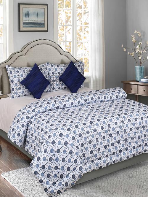 cotton king size 5 pc reversible comforter set - 17432504 - Very Small Image - 1