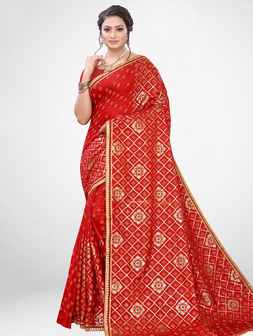 foil printed saree - 17433590 - Very Small Image - 1