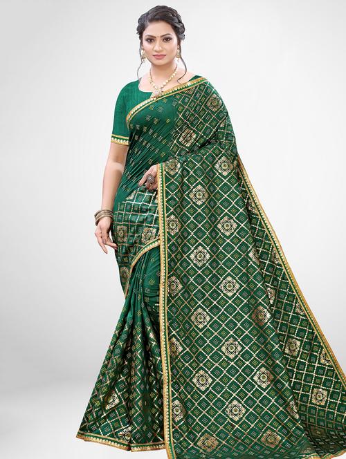 foil printed saree with blouse - 17433594 - Very Small Image - 1