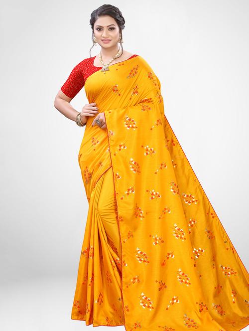 flora printed saree with blouse - 17433626 - Very Small Image - 1