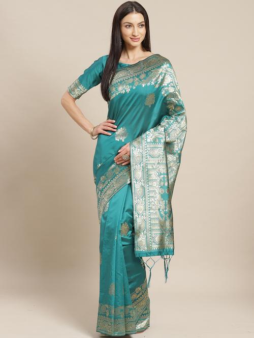 floral banarasi saree - 17433679 - Very Small Image - 1