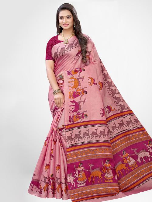 conversational printed saree with blouse - 17433722 - Very Small Image - 1