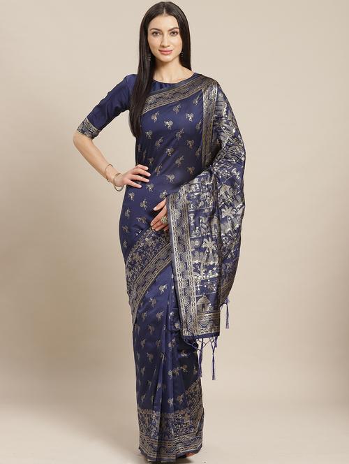 warli banarasi saree with blouse - 17433729 - Very Small Image - 1