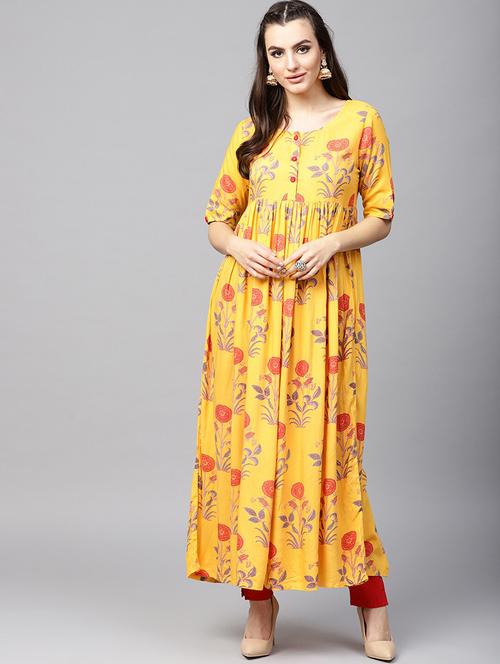floral a-line kurta - 17433787 - Very Small Image - 1