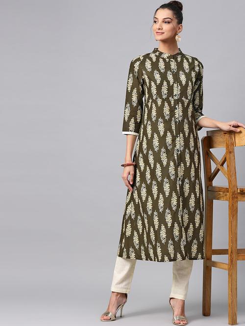 mandarin neck straight kurta - 17433805 - Very Small Image - 1