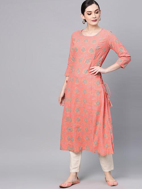 striped a-line kurta - 17433815 - Very Small Image - 1