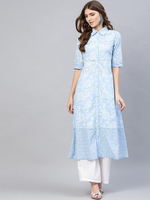 floral a-line kurta - 17433824 - Very Small Image - 1