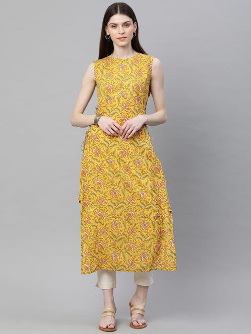 floral straight kurta - 17433827 - Very Small Image - 1