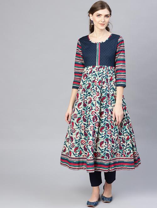 paisley print anarkali kurta - 17433833 - Very Small Image - 1