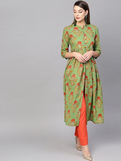 floral a-line kurta - 17433846 - Very Small Image - 1