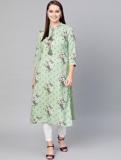 floral straight kurta - 17433864 - Very Small Image - 1