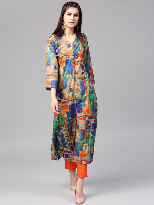 printed a-line kurta - 17433924 - Very Small Image - 1