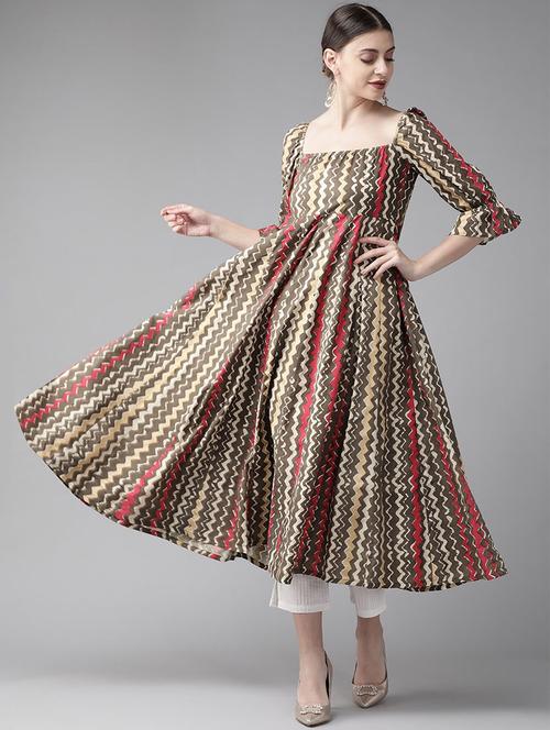 striped anarkali kurta - 17434068 - Very Small Image - 1