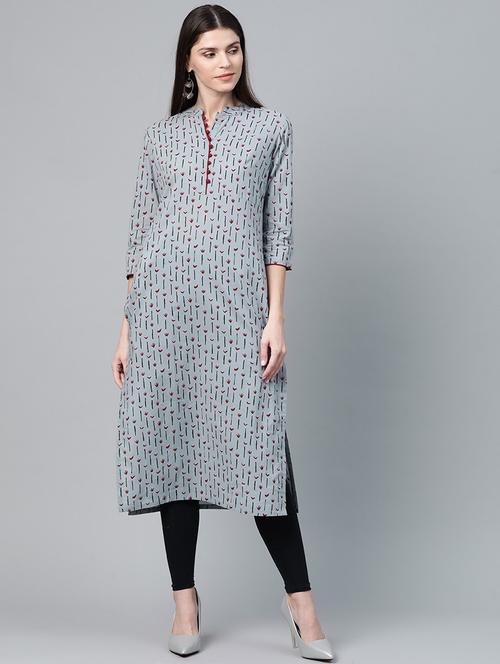 printed straight kurta - 17434081 - Very Small Image - 1