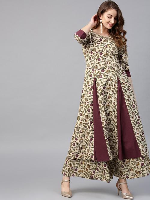 floral a-line kurta - 17434090 - Very Small Image - 1