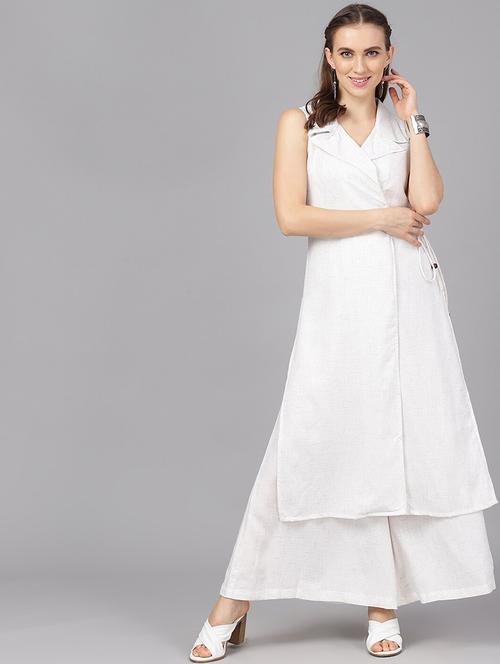 solid a-line kurta - 17434110 - Very Small Image - 1
