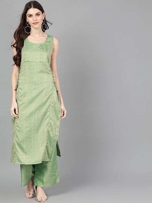foil print straight kurta - 17434118 - Very Small Image - 1