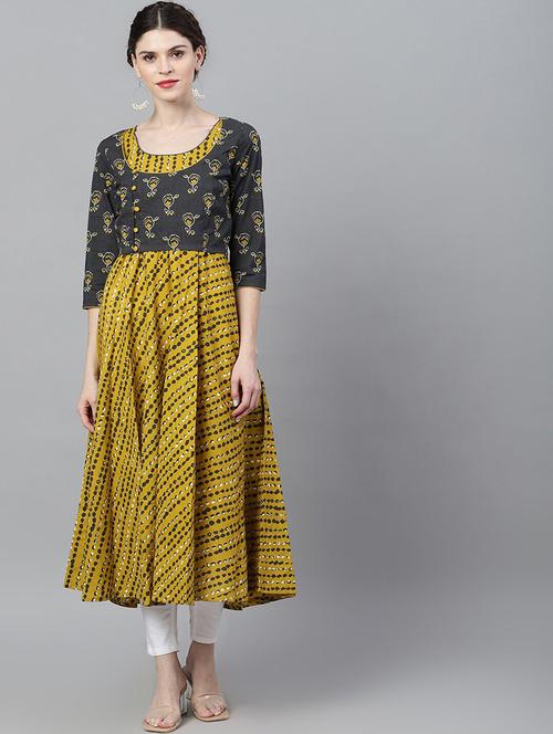 printed kurta with jacket - 17434134 - Very Small Image - 1