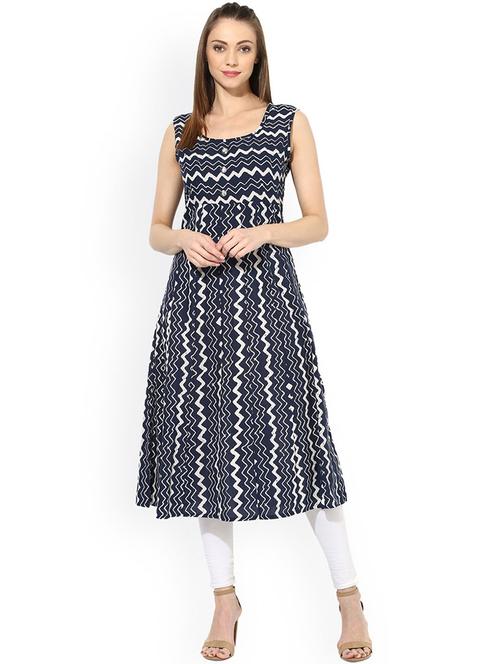 chevron anarkali kurta - 17434151 - Very Small Image - 1