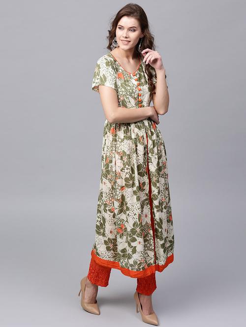 floral a-line kurta - 17434163 - Very Small Image - 1