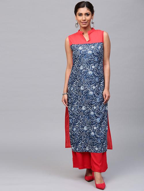 printed straight kurta - 17434171 - Very Small Image - 1