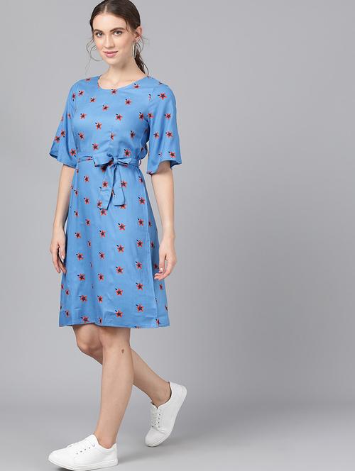 tie front floral dress - 17434420 - Very Small Image - 1
