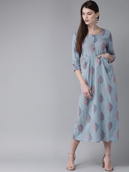 printed a-line dress - 17434540 - Very Small Image - 1