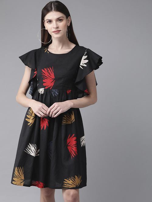 floral print a-line dress - 17434553 - Very Small Image - 1