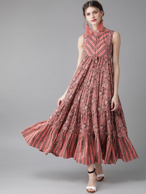 printed tiered dress - 17434558 - Very Small Image - 1