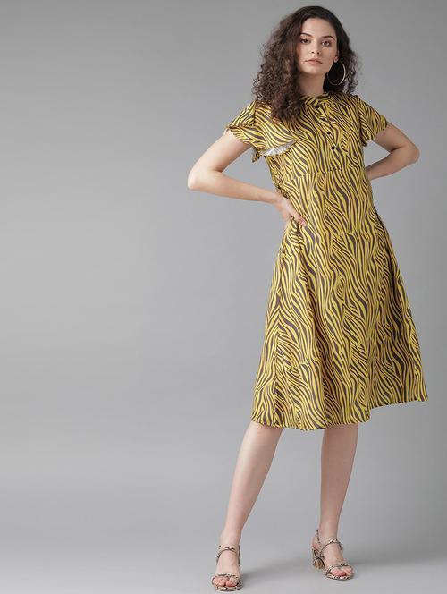 yellow viscose aline dress - 17434562 - Very Small Image - 1