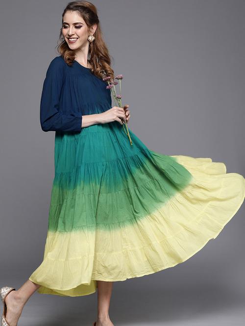 tie & dye tiered dress - 17434578 - Very Small Image - 1