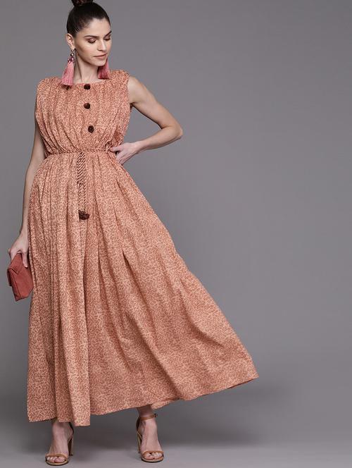 tie front printed maxi dress - 17434590 - Very Small Image - 1