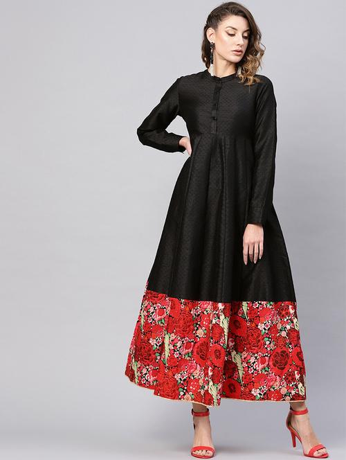 floral hem maxi dress - 17434626 - Very Small Image - 1