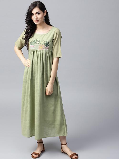 embroidered detail maxi dress - 17434685 - Very Small Image - 1
