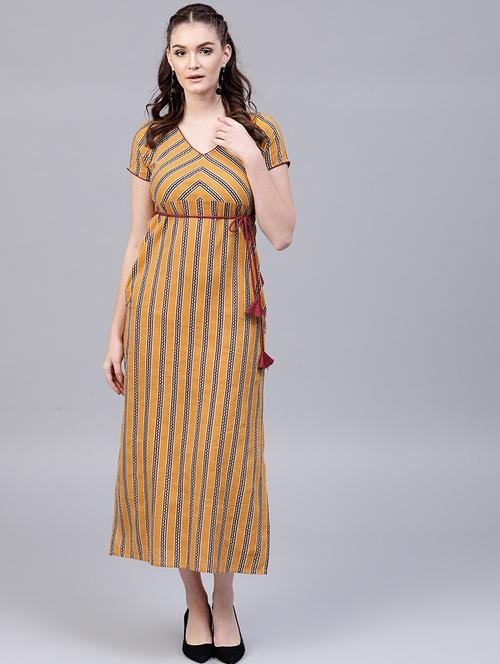 tie front striped maxi dress - 17434695 - Very Small Image - 1