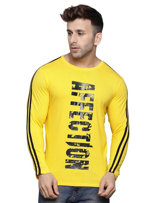 yellow typographic print taped t-shirt - 17434863 - Very Small Image - 1