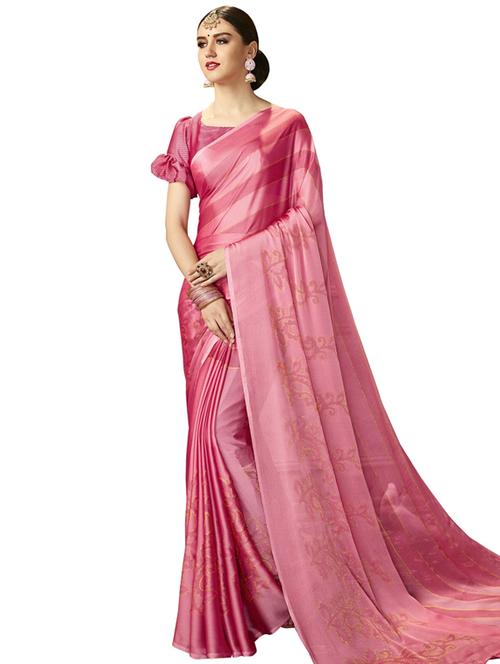 striped printed saree with blouse - 17435055 - Very Small Image - 1