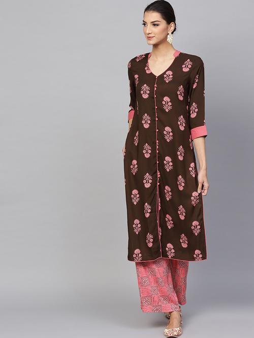 printed kurta palazzo set - 17435267 - Very Small Image - 1