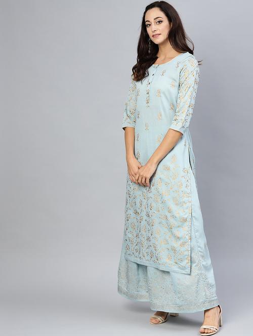 printed kurta skirt set - 17435301 - Very Small Image - 1