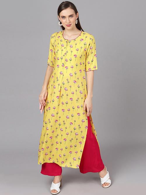 floral kurta palazzo set - 17435341 - Very Small Image - 1
