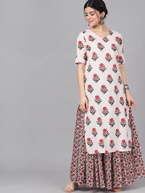 floral kurta skirt set - 17435346 - Very Small Image - 1